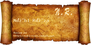 Nübl Róza névjegykártya